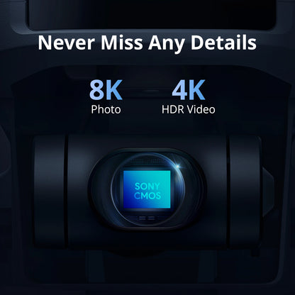 Camera Drone, 4K HDR Video, 8K Photo, 3-Axis ,Vertical Shooting