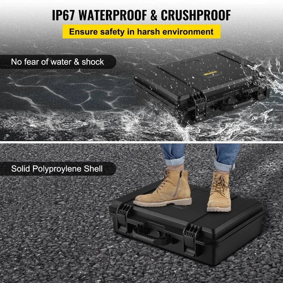 Waterproof Hard Case 19 x 14 x 5 Inches with Customizable Foam Shockproof  for Pistol