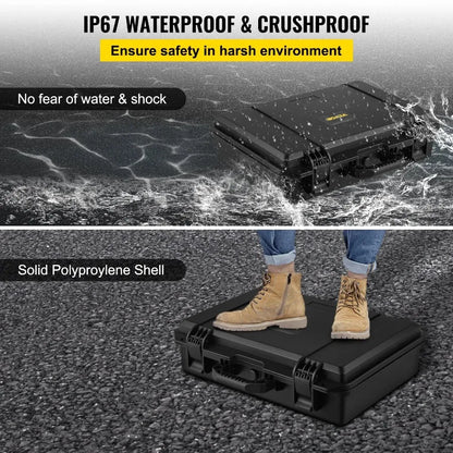 Waterproof Hard Case 19 x 14 x 5 Inches with Customizable Foam Shockproof  for Pistol