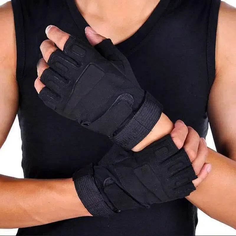 Tactical Military Half Finger Gloves Men's Hunting Shooting Fingerless Gloves