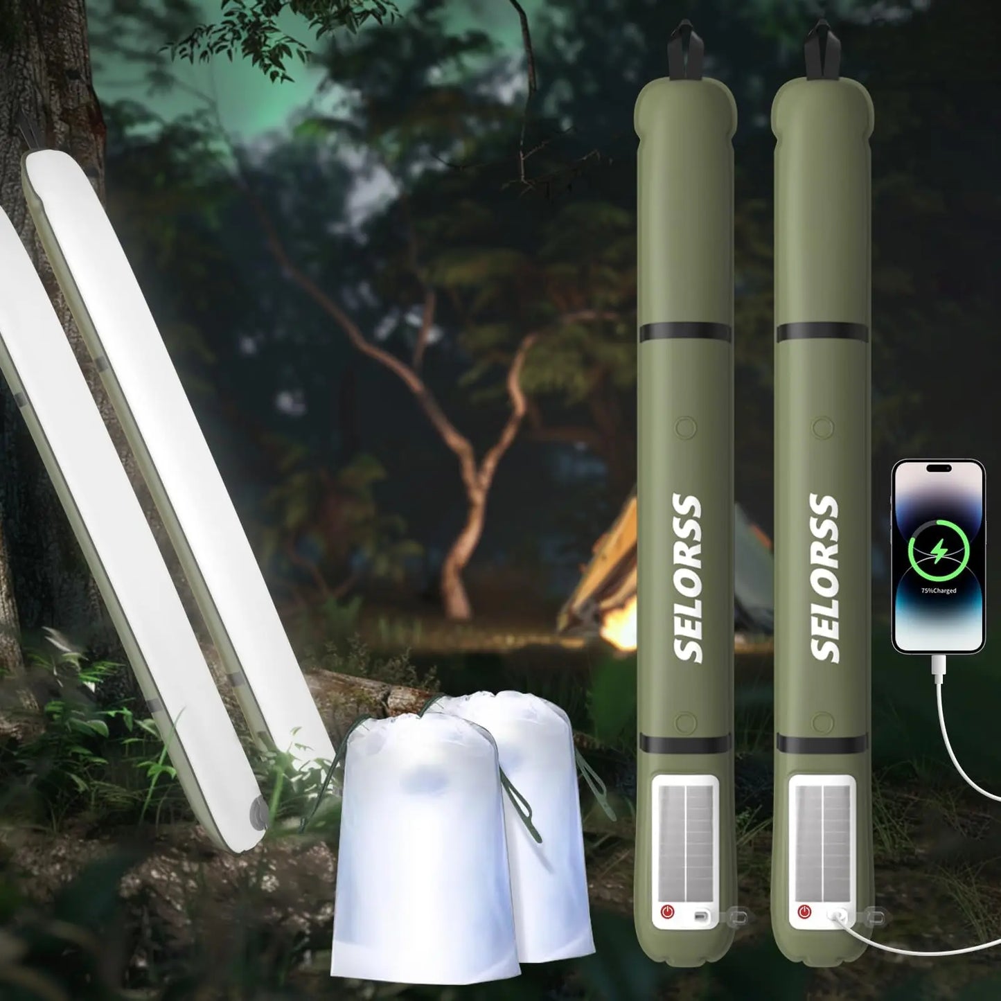 Folding  Solar  Lantern 2000mAh   Waterproof 3 Warm Lights for Hiking Camping Fish USB-Type C