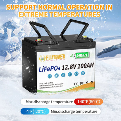 12V 100Ah  Lithium Battery Pack With Bluetooth 100A BMS Deep Cycles