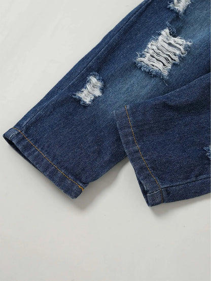 Baby Boy Clothes, Long Sleeve  With ripped  Jeans  and, Hooded Sweatshirt