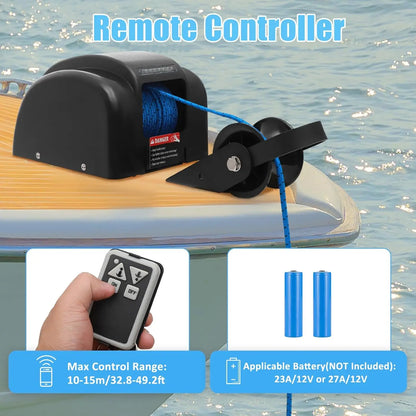 Electric Boat Anchor Winch Kit 12V with 100ft Anchor Rope