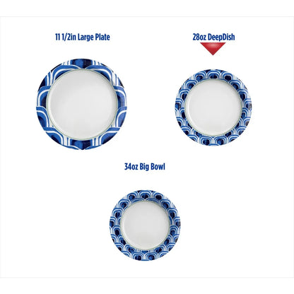 Disposable Paper Plates, 28 oz, Assorted Colors, 25 Count