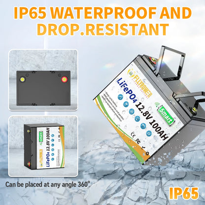 12V 100Ah  Lithium Battery Pack With Bluetooth 100A BMS Deep Cycles