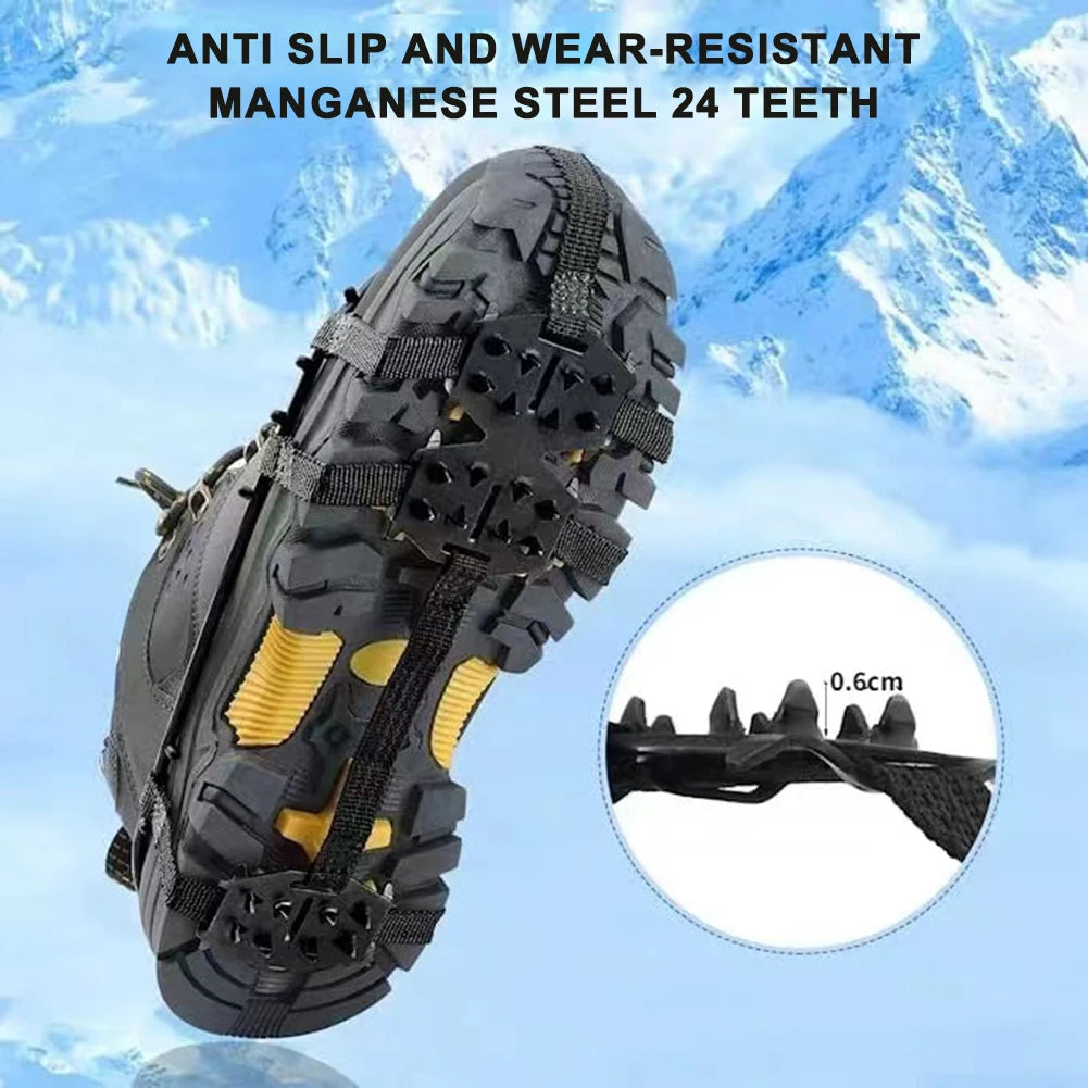 24 Teeth Mountaineering  Anti-Slip Snow Claw Shoe Covers