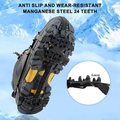 24 Teeth Mountaineering  Anti-Slip Snow Claw Shoe Covers