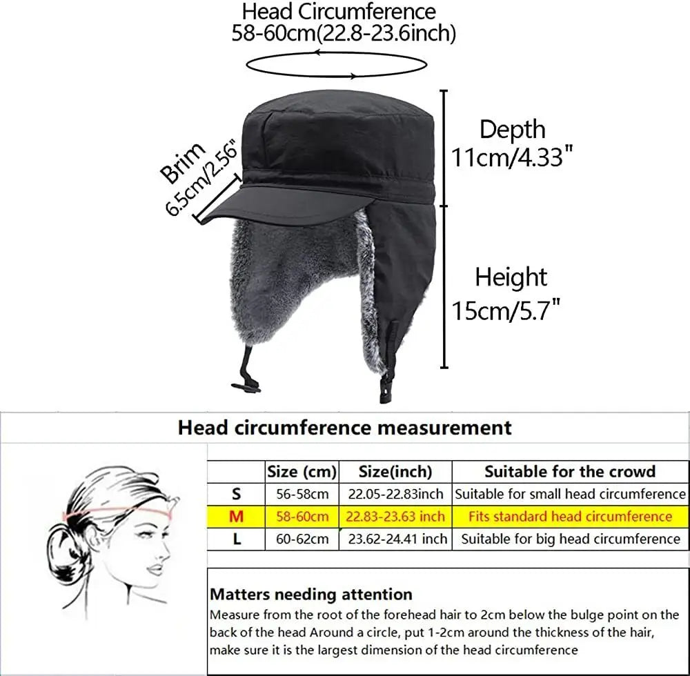 Winter Warm Earflap Fleece Hat with Visor for  Hunting  for Men and  Women