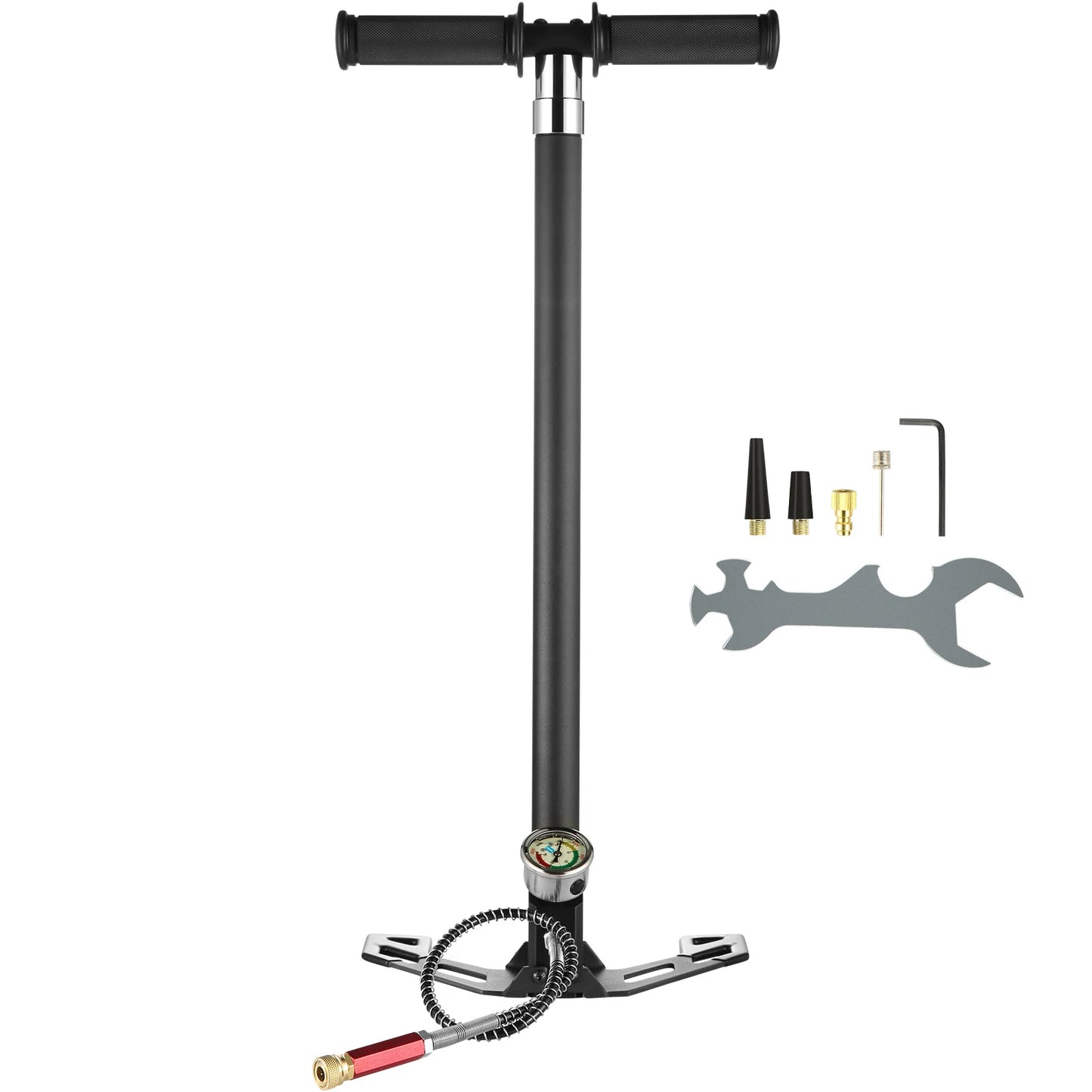 PCP Hand Pump 4 Stage 30Mpa 4500PSI High Pressure Air Rifile Filling Stirrup Pump