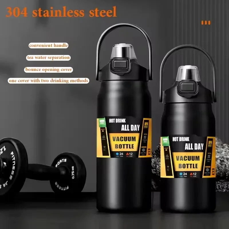 Insulated Stainless Steel Wide Mouth Water Bottle with Flex Straw Lid