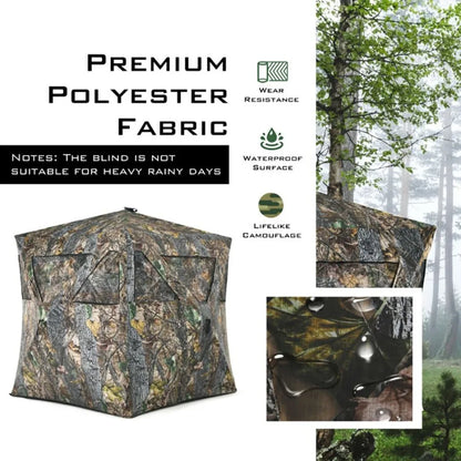 3 Person Portable PopUp Ground Hunting Blind with Tiedowns