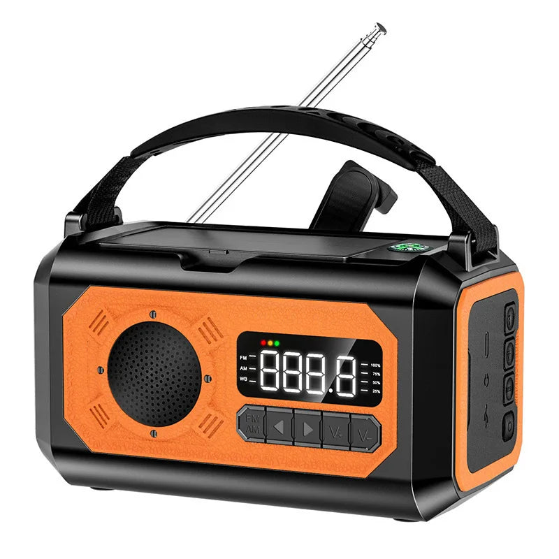 Solar Hand Crank AM/FM/NOAA Weather Radio with 2 Solar Panels  Radio and  Reading Lamp