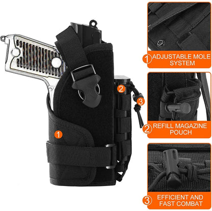 Universal Tactical Molle Pistol Holster Adjustable Handgun Molle Belt Holster