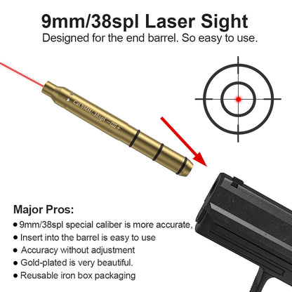 9MM/38SPL Red Laser  Dot Sight for Pistol & Rifle Scope -