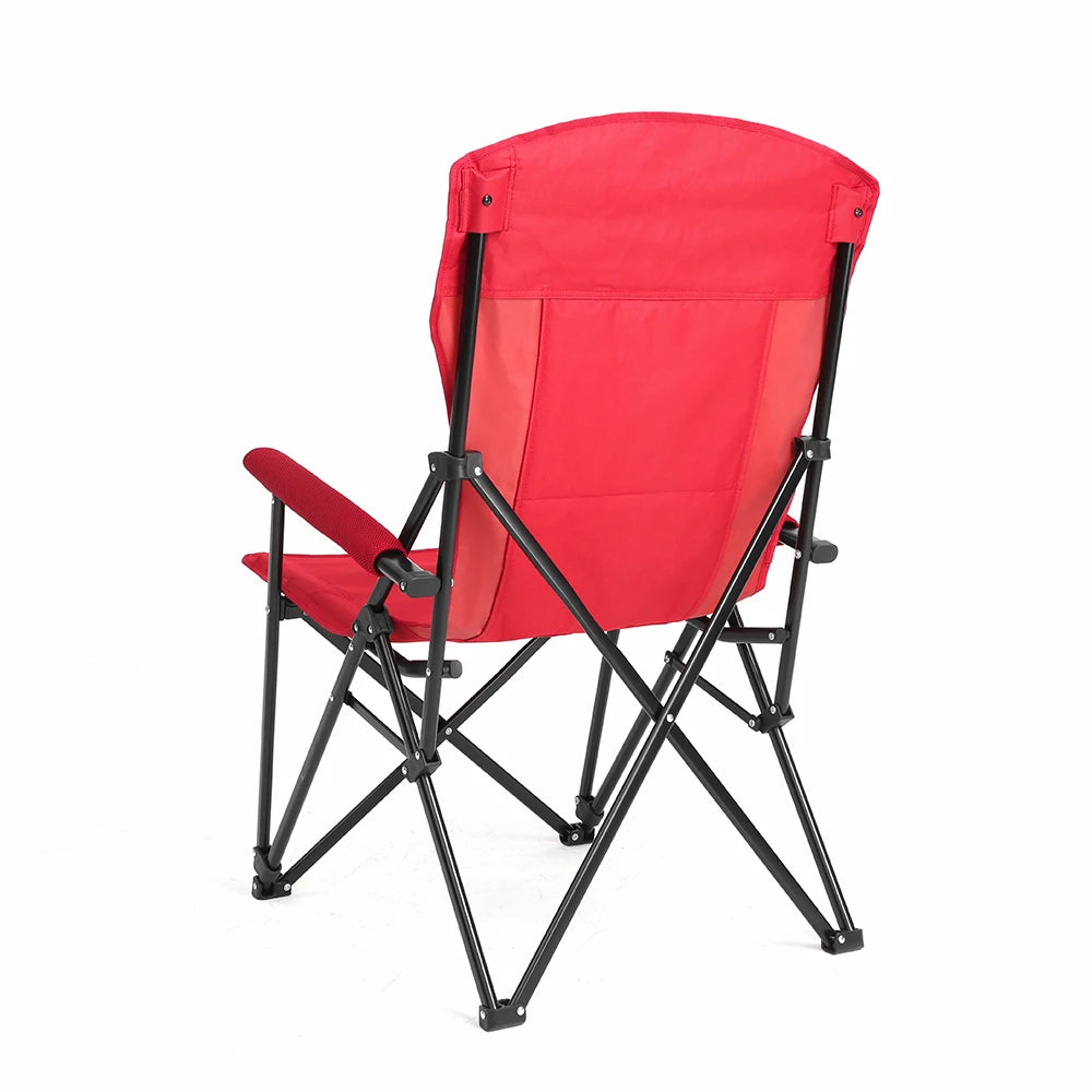 Outdoor Camping Chair, Portable Folding Lounge Moon Chair With Armrests,
