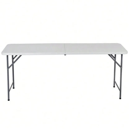 6FT Folding Picnic Table   Fold-in-Half Plastic with Handle