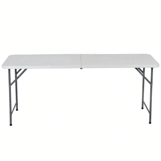 6FT Folding Picnic Table   Fold-in-Half Plastic with Handle