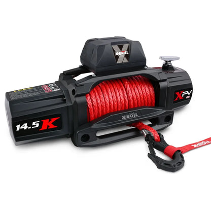 Electric Winch XPV 14500 LBS 12V Synthetic Red Rope for Towing