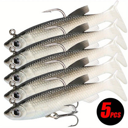 5Pcs Realistic Soft Bait-High-Quality Sharp Hook-