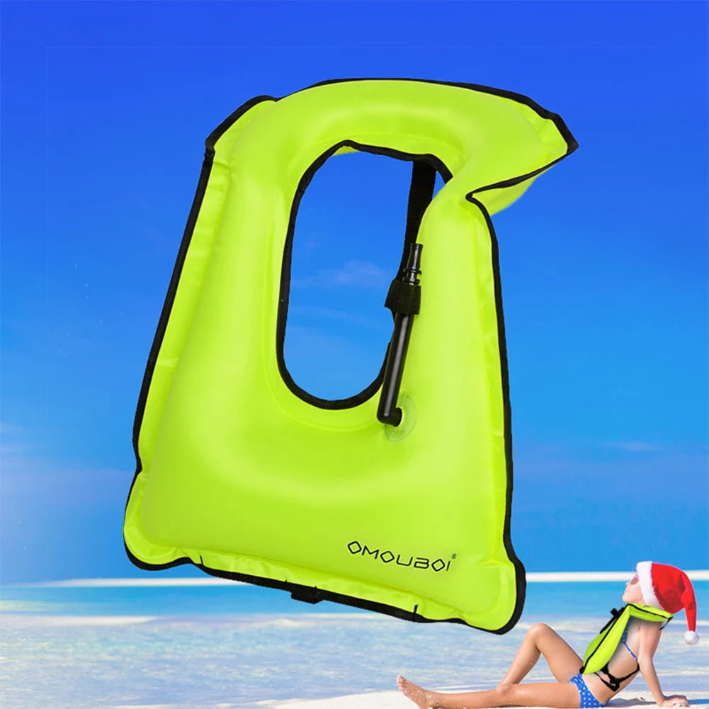 Inflatable Snorkeling Vest Adjustable Buoyancy for Snorkeling Swimming Kayaking Boating