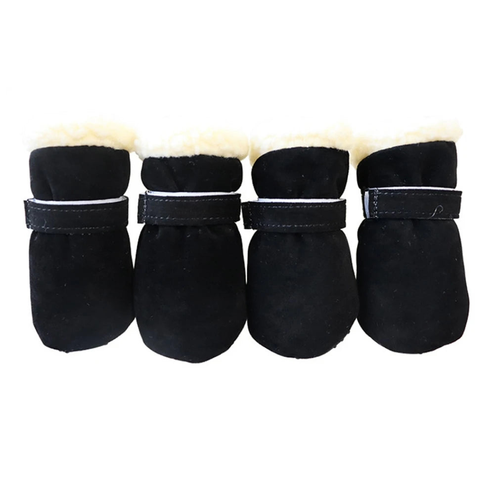 4Pcs Dog Snow Boots S-XL Soft with Non-Slip Soles