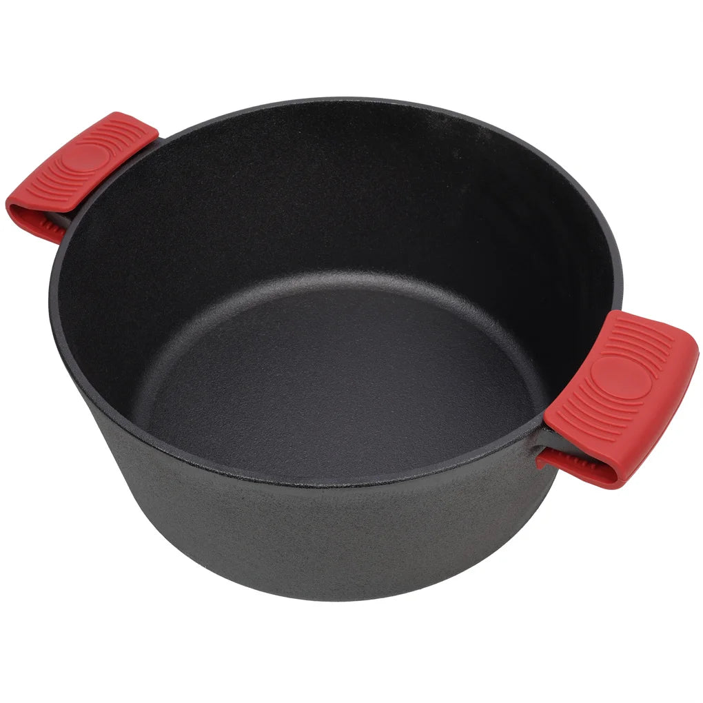 2 in 1 Pre-Seasoned Cast Iron Dutch Oven With Dual Handles ,for  Outdoor Camping