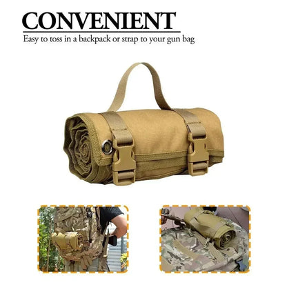 Waterproof Thin Mat Non-Slip Durable Hunting Mats for Shooters Tactical Roll Up Padded Shooting Mat