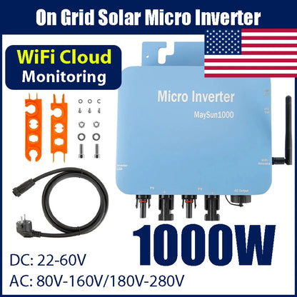1000W Solar Inverter On Grid Micro With MC Connector WIFI Cloud Monitor 220V230V/110V120V AC
