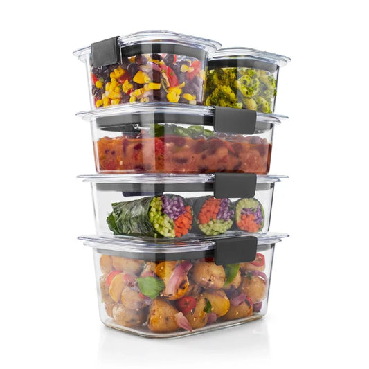 10-Piece Set, Leak-Proof Clear Food Storage Containers