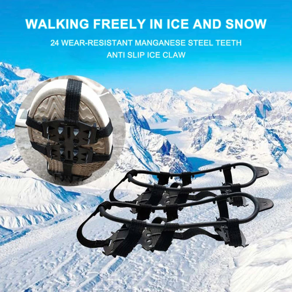24 Teeth Mountaineering  Anti-Slip Snow Claw Shoe Covers