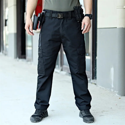 Men s Tactical Cargo Pants Lightweight Elastic Waist  with Multi-Pockets for Hiking and Camping