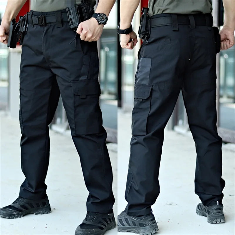 Men s Tactical Cargo Pants Lightweight Elastic Waist  with Multi-Pockets for Hiking and Camping