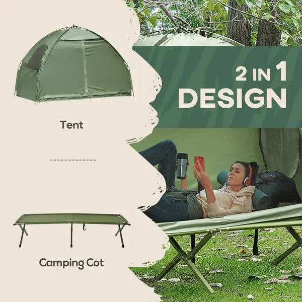 Camping Tent single person  Cot, Folding Combo, Off-Ground Tent,