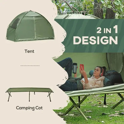 Camping Tent single person  Cot, Folding Combo, Off-Ground Tent,