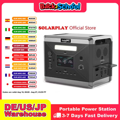 675000mAh  Power Station 2400W  2160Wh  Solar Generator LiFePo4 Batteries