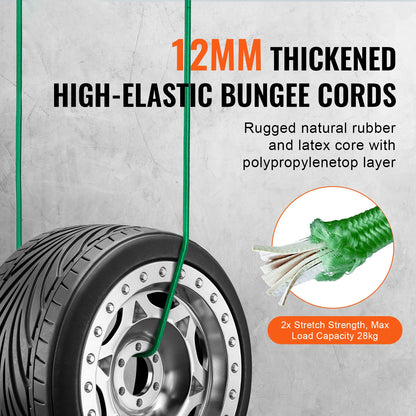 32pcs Elastic Bungee Cords Straps Assorted Lengths