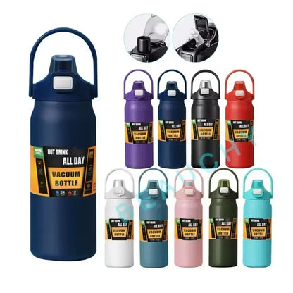 Insulated Stainless Steel Wide Mouth Water Bottle with Flex Straw Lid