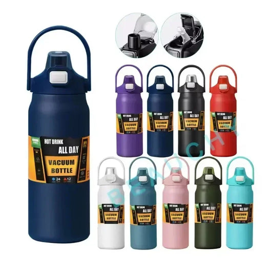 Insulated Stainless Steel Wide Mouth Water Bottle with Flex Straw Lid