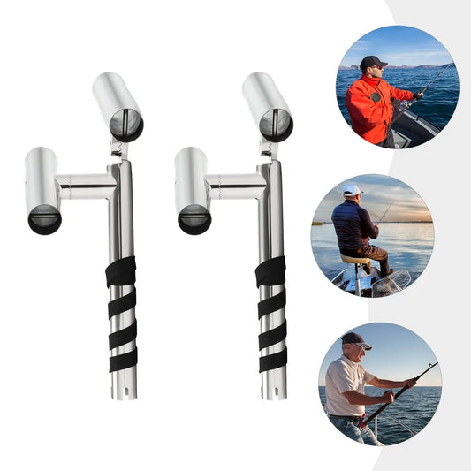 2X  adjustable Double Angle stainless steel Fishing Rod Holder