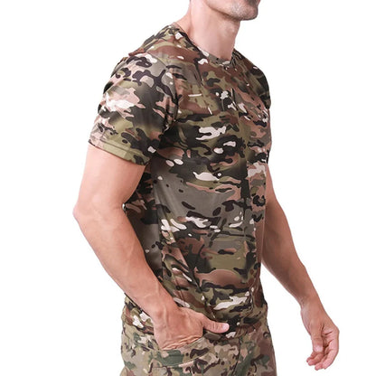 Mens  Breathable Short Sleeve T-Shirt Quick-Dry Sports Fashion