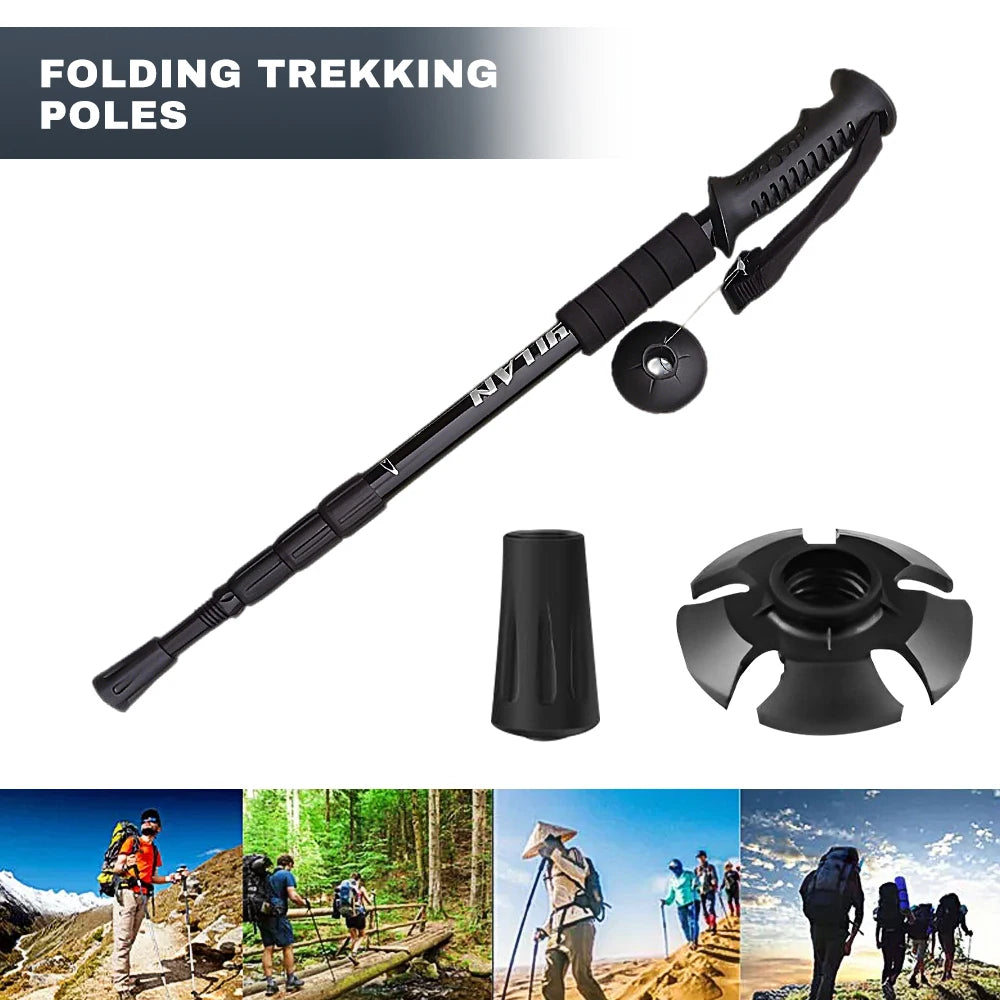 Trekking Poles Aluminum Alloy Telescopic Walking Hiking Stick