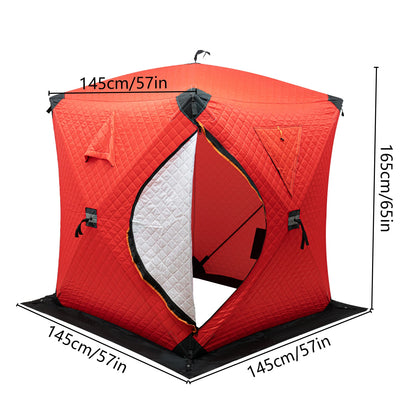 Insulated Ice Fishing Tent Thermal Shelter Windproof Freestanding for 1-2 People
