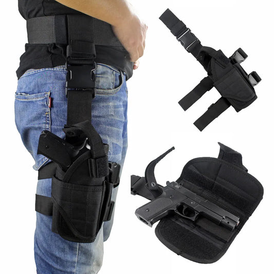 Tactical Adjustable Pistol Thigh Holster Magazine Pouch Right Hand Gun Holster