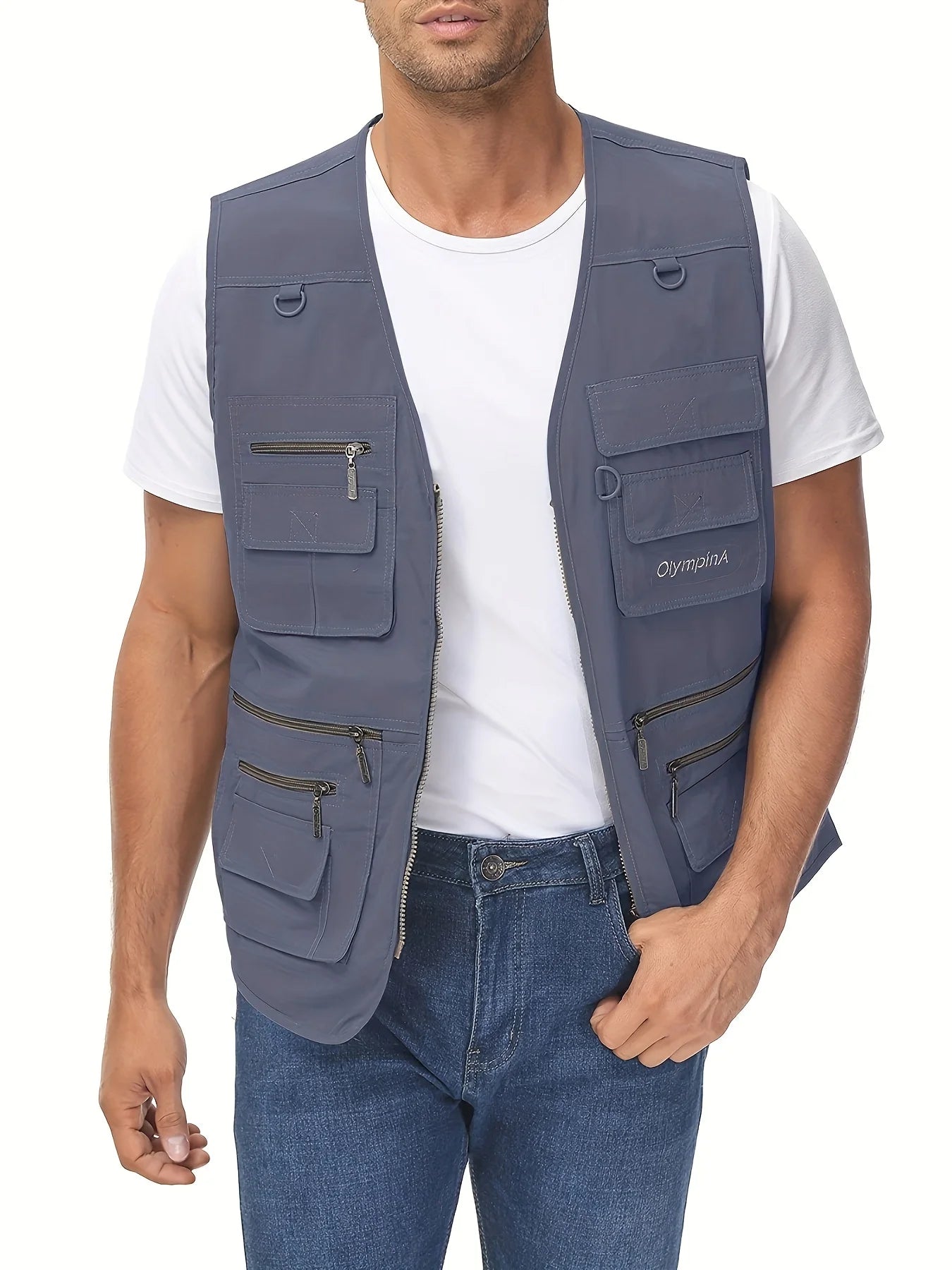 Men's Plus Size Fishing Vest Multi-Pockets Sports Summer Vest