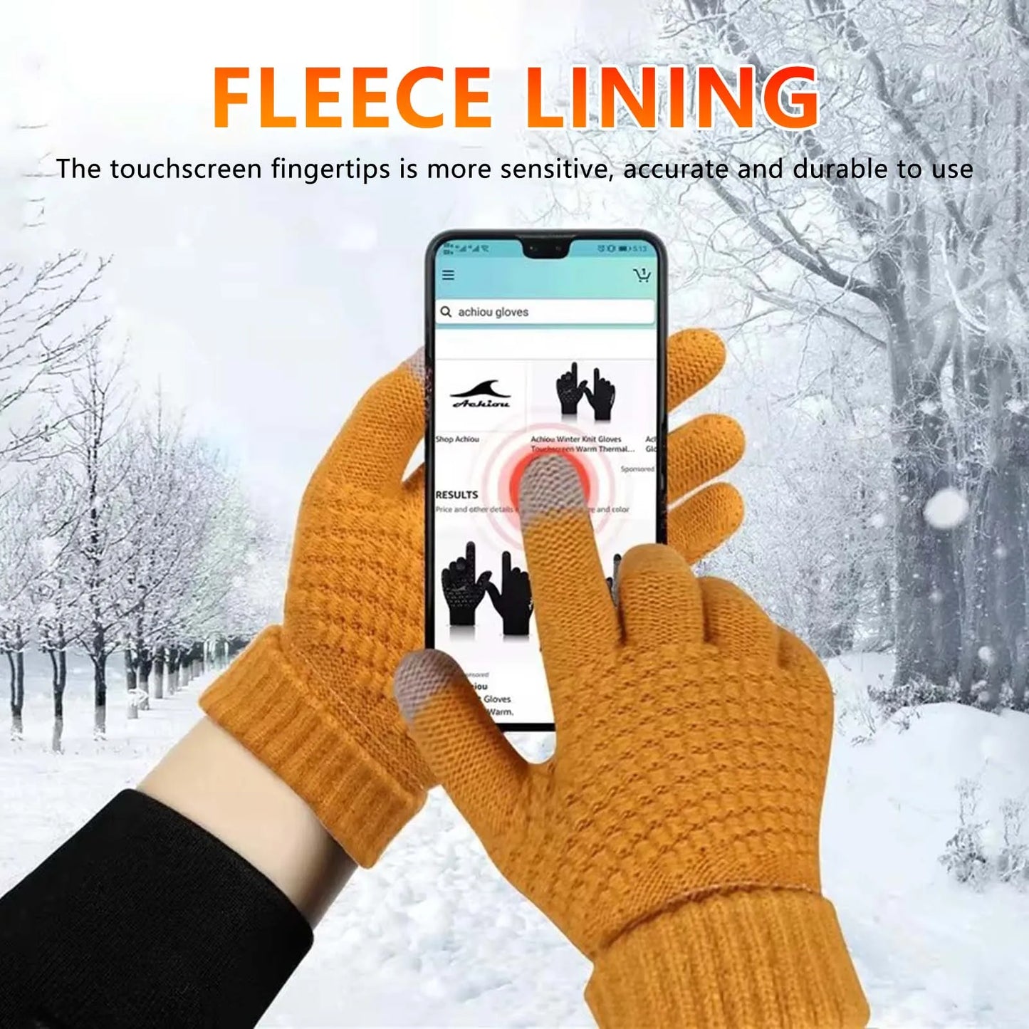 Touch Screen Cold Weather Gloves Daily Outdoor Snow Gloves