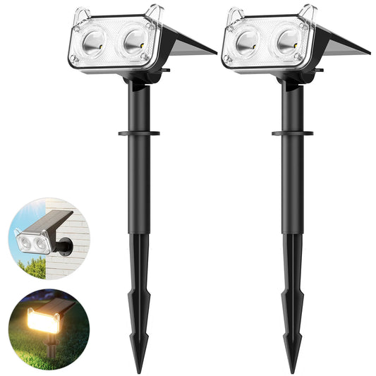 2/4 Pack Solar Spot Lights, Auto On/Off, 2 Modes Outdoor  Light