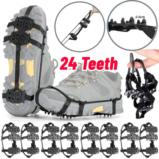24 Teeth Mountaineering  Anti-Slip Snow Claw Shoe Covers