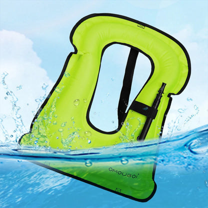 Inflatable Snorkeling Vest Adjustable Buoyancy for Snorkeling Swimming Kayaking Boating