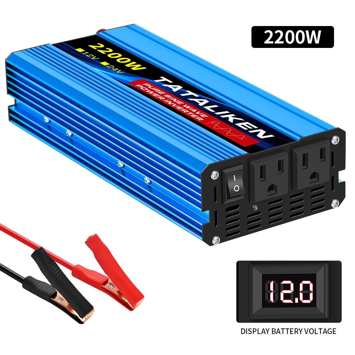 12V To AC 110V 60HZ e Portable Converter with LED